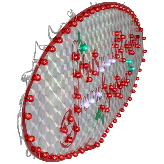 Northlight 43" LED Lighted Holographic Jesus is the Reason Outdoor Christmas Sign Red {4}