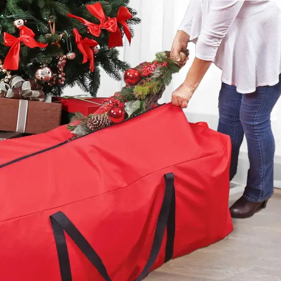 Simple Living Large Red Christmas Holiday Storage Bag {5}