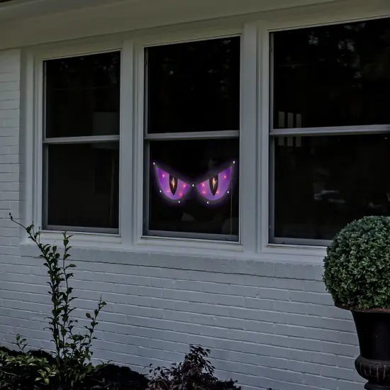 Northlight Lighted Eyes Halloween Window Decoration - 20" - Purple {5}