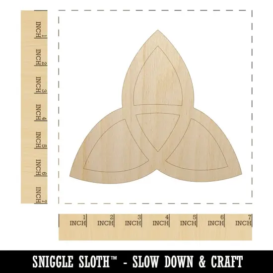 Triquetra Symbol Solid Unfinished Wood Shape Piece Cutout for DIY Craft Projects {1}