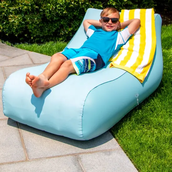 Swimline Cloud Oxford Fabric Inflatable Swimming Pool Chaise Lounger - 52" - Blue {4}