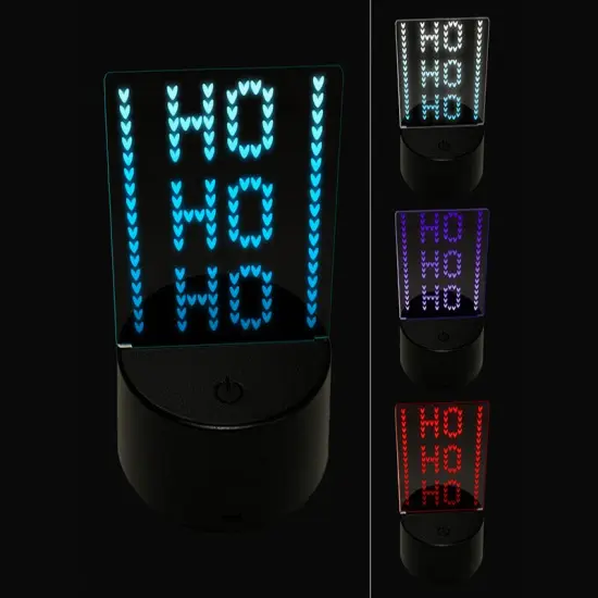 Knit Ho Ho Ho Christmas 3D Illusion LED Night Light Sign Nightstand Desk Lamp {1}