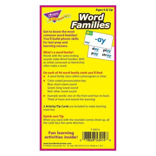 Word Families Skill Drill Flash Cards, 3 Packs {4}