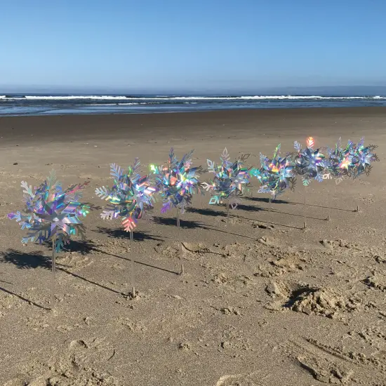 In the Breeze 2690 Snowflake Pinwheels - Holographic Mylar Spinners - Great Party Favor or Decoration - 8 Piece Bags {4}