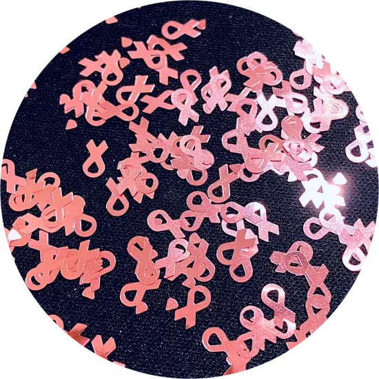 Polyester Glitter - Pink Ribbons Glitter Shapeby Glitter Heart Co.&trade; {1}