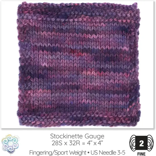 Organic Wool Yarn - Ecolana Certified Organic, Pacific Northwest Hand Dyed, #2 Fingering /Sport Weight, Knit, Crochet, Weave. Sugar Plum {4}