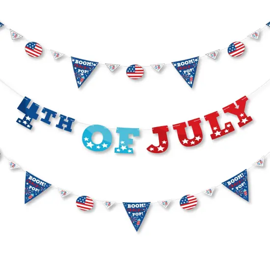 Big Dot of Happiness Firecracker 4th of July - Red, White &Blue Party Letter Banner Decoration - 36 Banner Cutouts & 4th of July Banner Letters {1}
