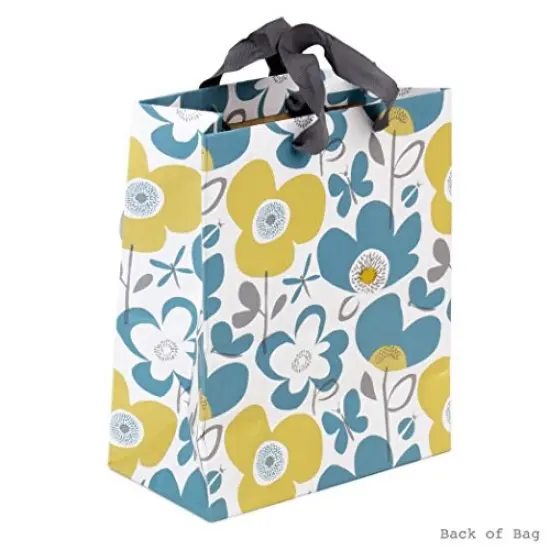 Hallmark 9" Medium Gift Bag with Tissue Paper (Flowers and Butterflies; Turquoise and Yellow) for Birthdays, Mothers Day, Bridal Showers, Baby Showers and More {2}