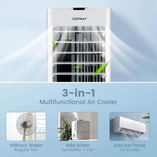 Costway Evaporative Air Cooler Fan Portable Oscillating Swamp with 3 Speeds Modes Remote {2}