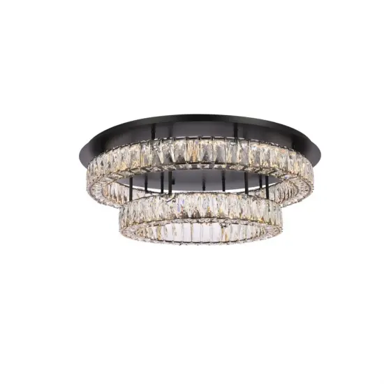 Monroe 30 inch LED double flush mount in black {1}