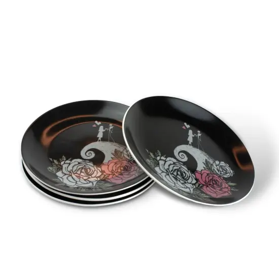 OFFICIAL Nightmare Before Christmas 8" Plate | Jack & Sally on a Hill | Set of 4 {5}