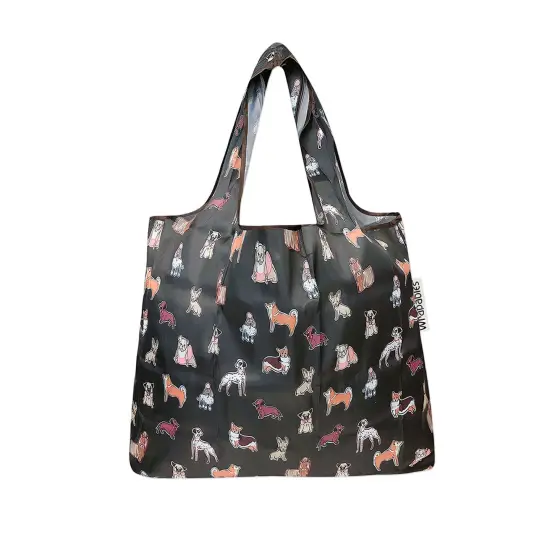 Wrapables Foldable Tote Nylon Reusable Grocery Bag (Set of 2) Shiba Inu Dogs {2}