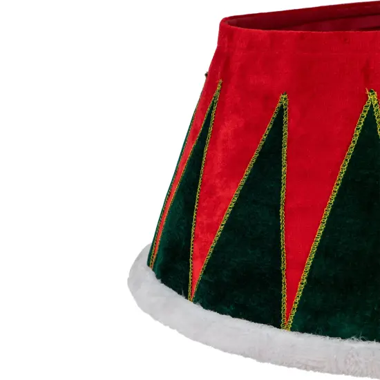 Northlight 25" Red and Green Drum with White Trim Christmas Tree Collar {4}