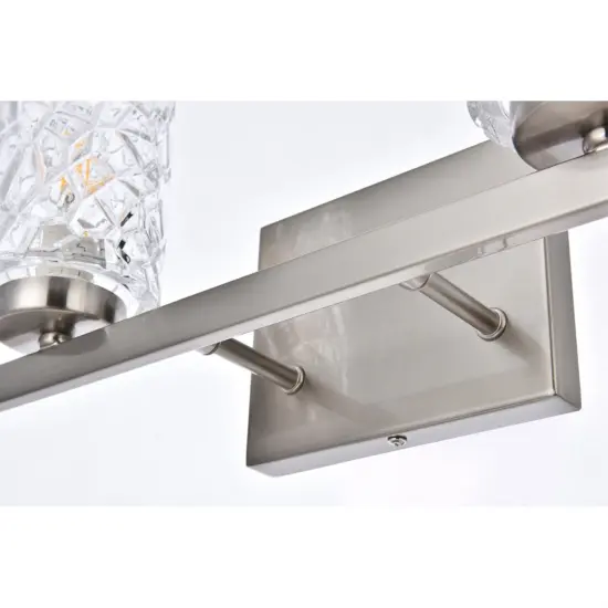 Cassie 2 lights bath sconce in satin nickel with clear shade {4}