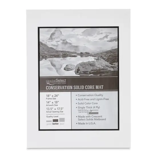 Crescent Select Conservation Solids Pre-Cut Double Mat - Vivid White/Deep Black, 4 ply, 18" x 24" {1}