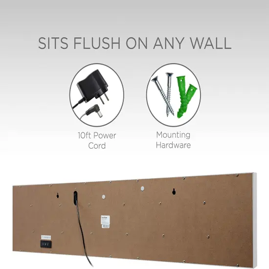 Ivation 72 in. Large Digital Wall Clock, LED Digital Clock with Timer and Alarm White {6}