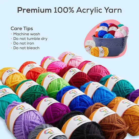 JumblCrafts Acrylic Yarn for Crocheting, 20 Assorted Colors Soft Crochet Yarn for Crafts {2}