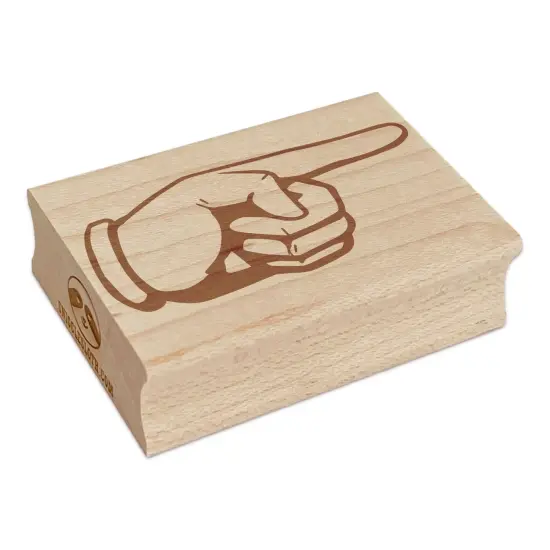 Finger Pointing Gloved Hand Rectangle Rubber Stamp for Stamping Crafting {7}