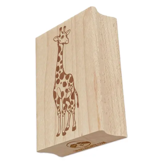 Graceful Spotted African Giraffe Rectangle Rubber Stamp for Stamping Crafting {7}