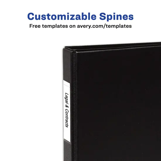 Avery Legal-Size Durable 3 Ring Binders, 1" Round Rings, Holds 8.5" x 14" Paper, Black, 2 Pack (17709) {3}
