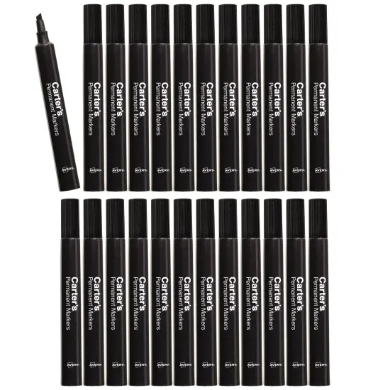 Carter's Permanent Markers, Chisel Tip, Large Desk-Style Size, 12 per Pack, 2 Packs, 24 Black Markers Total (50216) {1}
