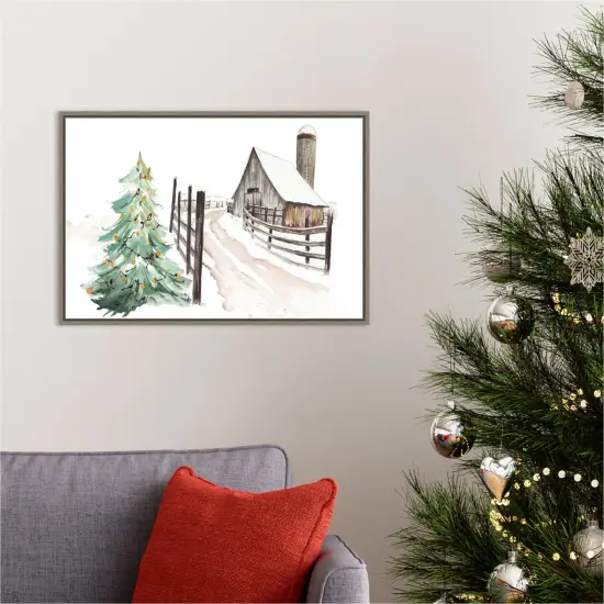 Vermont Farm by Patricia Pinto Framed Canvas Wall Art {1}