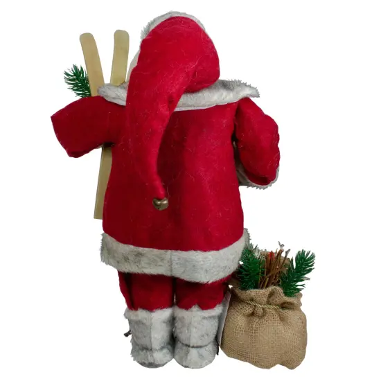Northlight 18" Standing Santa Christmas Figure with Skis and Fur Boots Red {6}