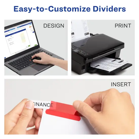 Avery 5 Tab White Binder Dividers, Insertable Multicolor Big Tabs, 1 Set Pack, 8 Packs, 8 Sets Total (11121) {2}