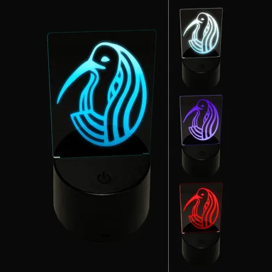 Thoth Head Egyptian God of Knowledge 3D Illusion LED Night Light Sign Nightstand Desk Lamp {1}