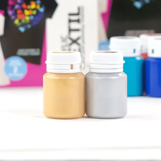 HEART Textile Acrylic Paint Set. 24 colors (20ml) and including 2 metallic. by Rosa Talent {5}