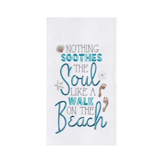 Walk On The Beach Flour Sack Kitchen Towel Dishtowel {1}