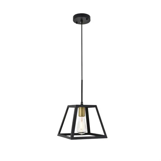 Resolute 1 light brass and black Pendant {4}