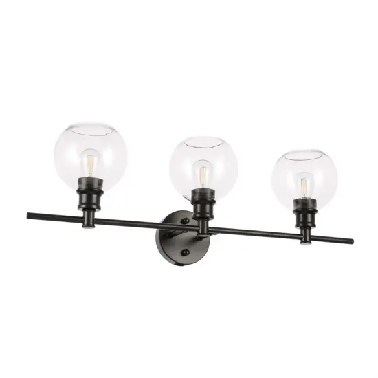 Collier 3 light Black and Clear glass Wall sconce {5}
