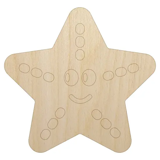 Starfish Doodle Unfinished Wood Shape Piece Cutout for DIY Craft Projects {7}