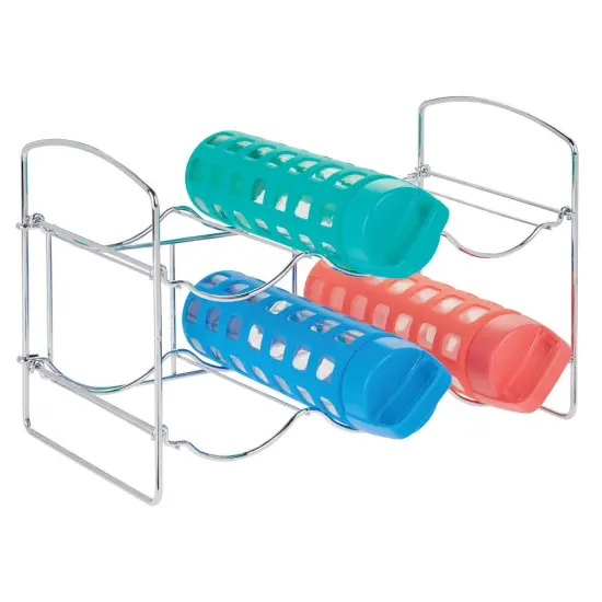 mDesign Collapsible Metal Water Bottle, Wine Rack Holder {1}