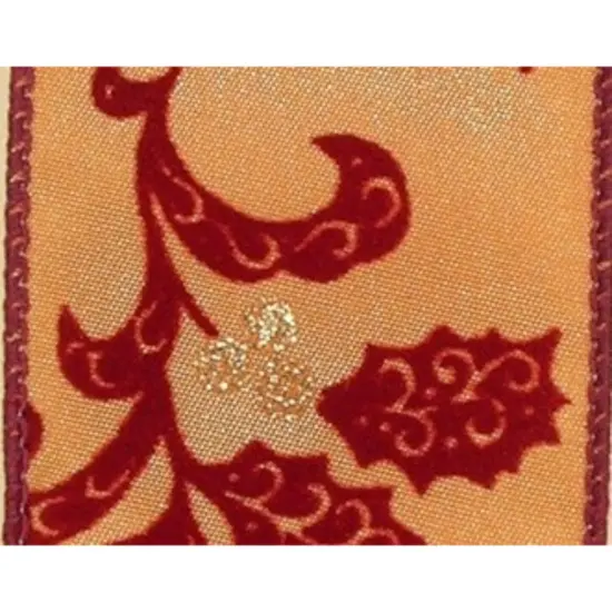 The Ribbon People Metallic Red and Gold Swirls Wired Craft ChristmasRibbon 2" x 20 Yards {4}