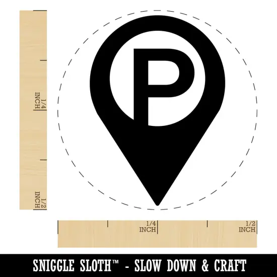 P Parking Map Location Icon Self-Inking Rubber Stamp for Stamping Crafting Planners Purple {1}