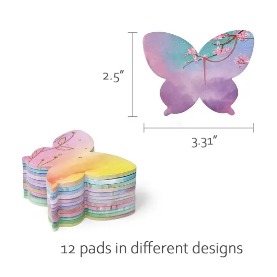 Wrapables Colorful Ethereal Butterfly Sticky Notes (Set of 12) {2}