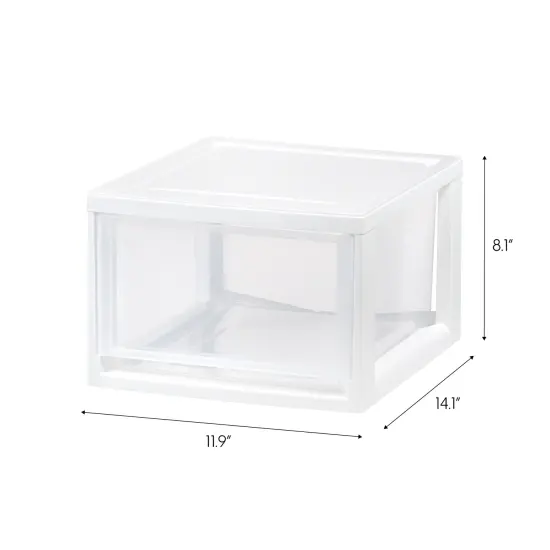 IRIS USA 3Pack 14.5qt Stackable Plastic Storage Drawers, White {7}