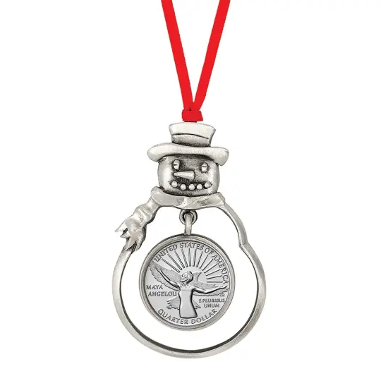 Maya Angelou Women's Quarter Snowman Ornament {1}