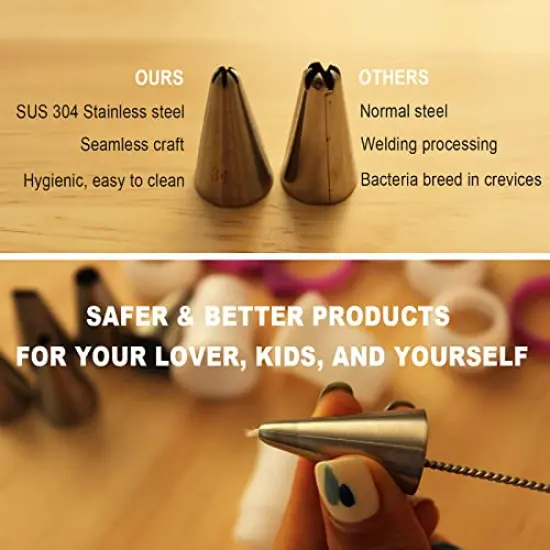 82 Pieces Cookie Decorating Supplies Kit With Storage Box, Sugar Cookies Turntable Set With 6 Piping Tips and Bags, Scribe Needle, Brush, Ideal Beginner Decorator Lover Kids Gift Valentine Halloween {4}