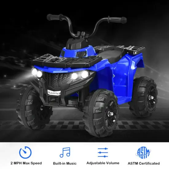 6V Battery Powered Kids Electric Ride on ATV Blue {6}
