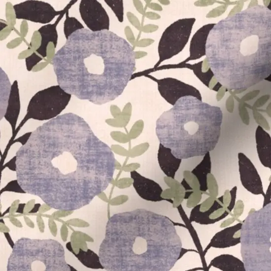Various Fabrics by the Yard or Fat Quarter Purple Gray Florals Lavender Leaves Beige Cream Nature Botanical Faux Textured Look Custom Printed Fabric by Spoonflower {7}