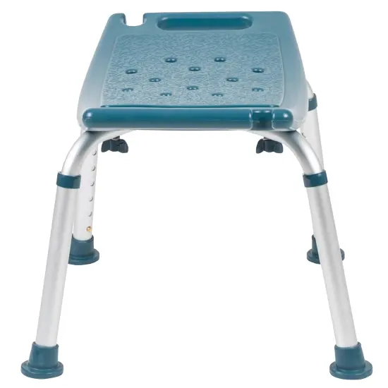 Emma and Oliver Tool-Free 300 Lb. Capacity, Adjustable Bath & Shower Chair w/ Non-slip Feet Navy {4}