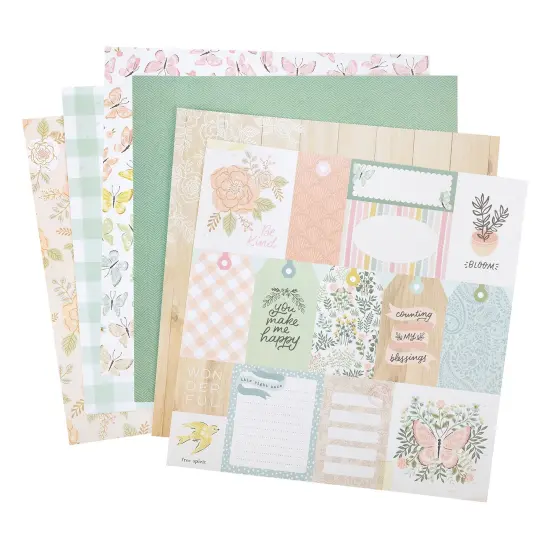 Crate Paper Single-Sided Paper Pad 12"X12" 48/Pkg-Gingham Gardens {3}