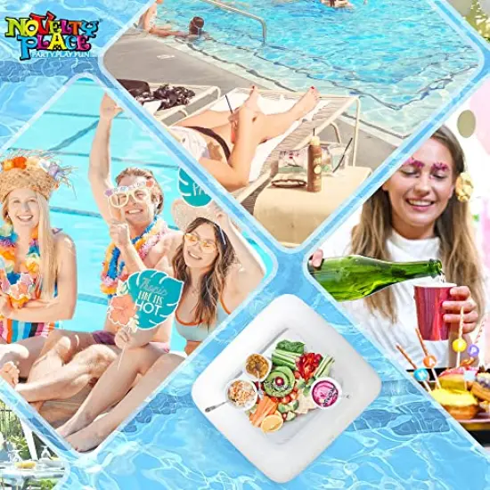 Novelty Place Inflatable Ice Serving Buffet Bar - Salad Food & Drinks Cooler Serving Tray for Summer Party Picnic & Camping (Pack of 1, 25 Inches) {2}