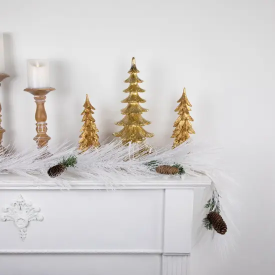 Northlight 6' x 10" White Flocked Artificial Christmas Garland with Pine Cones, Unlit {4}