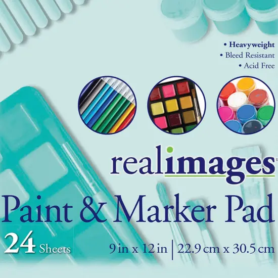 Paint & Marker Pad, Heavyweight, 9" x 12", 24 Sheets, Pack of 12 {3}
