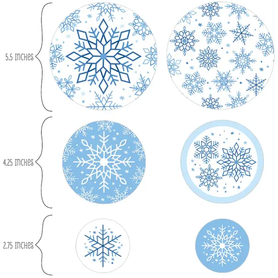 Big Dot of Happiness Blue Snowflakes - Winter Holiday Party Giant Circle Confetti - Party Decorations - Large Confetti 27 Count {3}