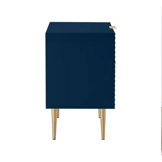Zeynep Side Table/Nightstand Navy/Gold {4}